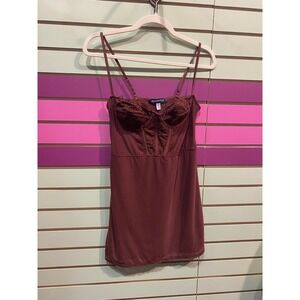 Urban Outfitters Breanna Corset Lace Trim bustier dress Brown Women's Size M